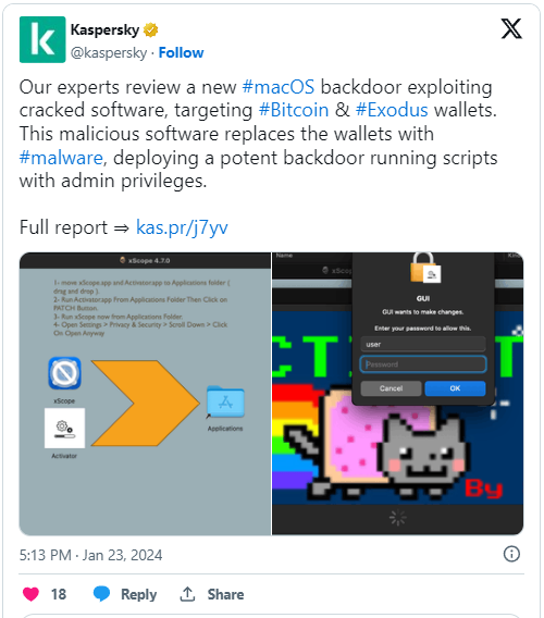 Mac Users Beware: Kaspersky Alerts for Malicious Attacks Against Your Crypto Wallet - Trade News - 1